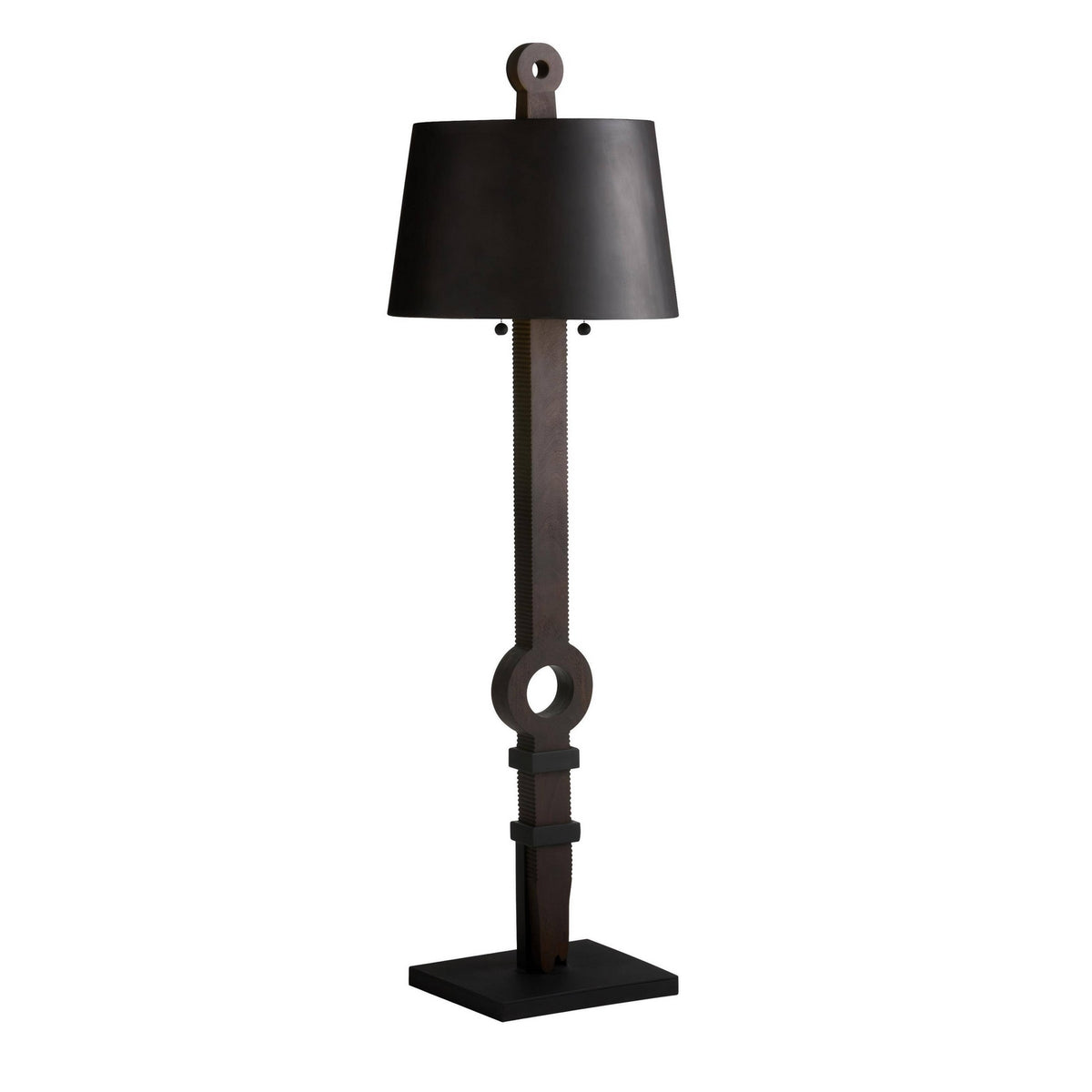 Totem Two Light Floor Lamp in Ebony/Bronze