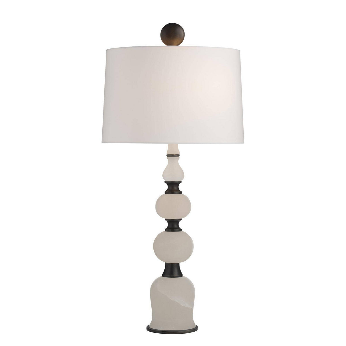 Minaret Two Light Table Lamp in White/English Bronze