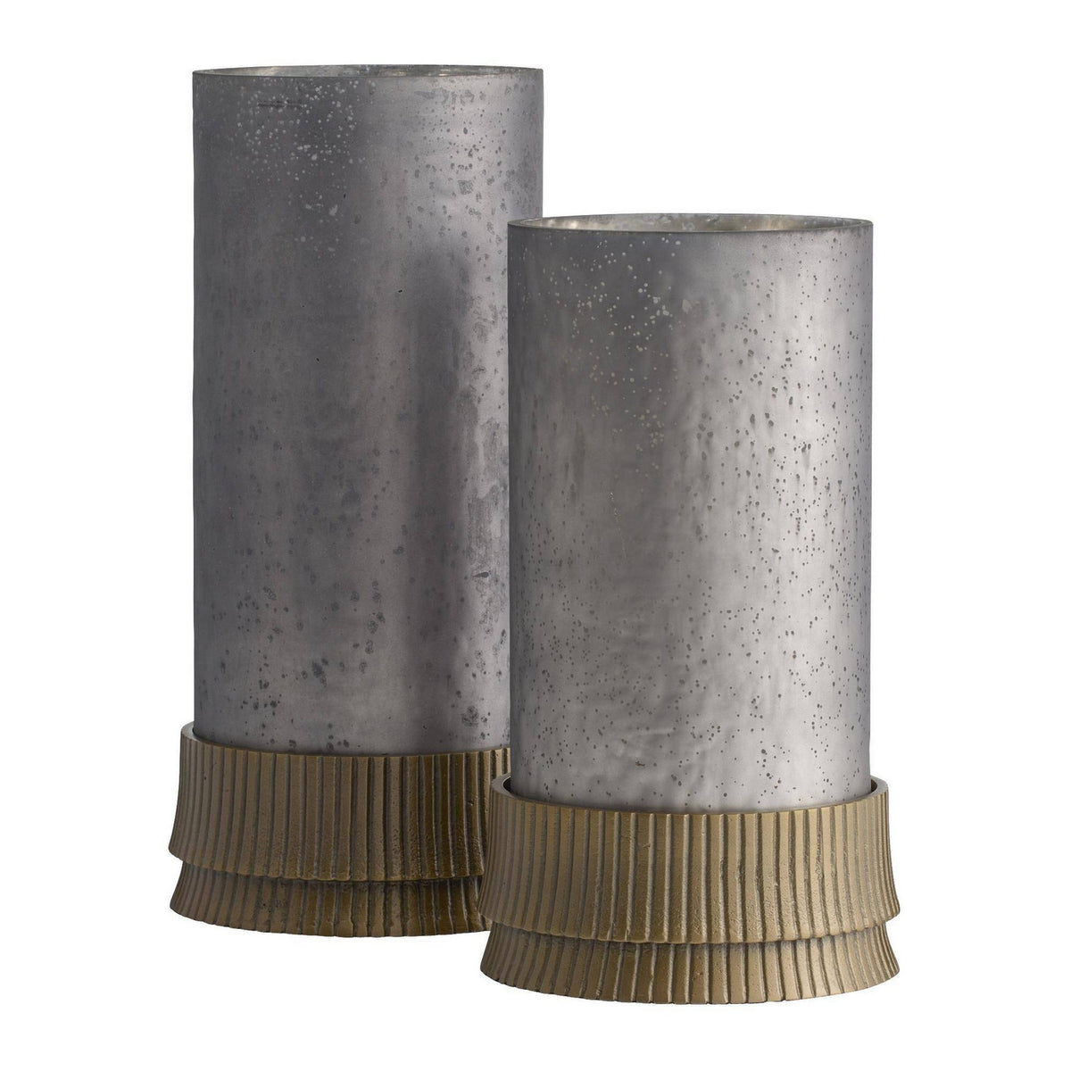 Evelique Hurricanes, Set of 2 in Antique Brass/Matte Antique Mercury