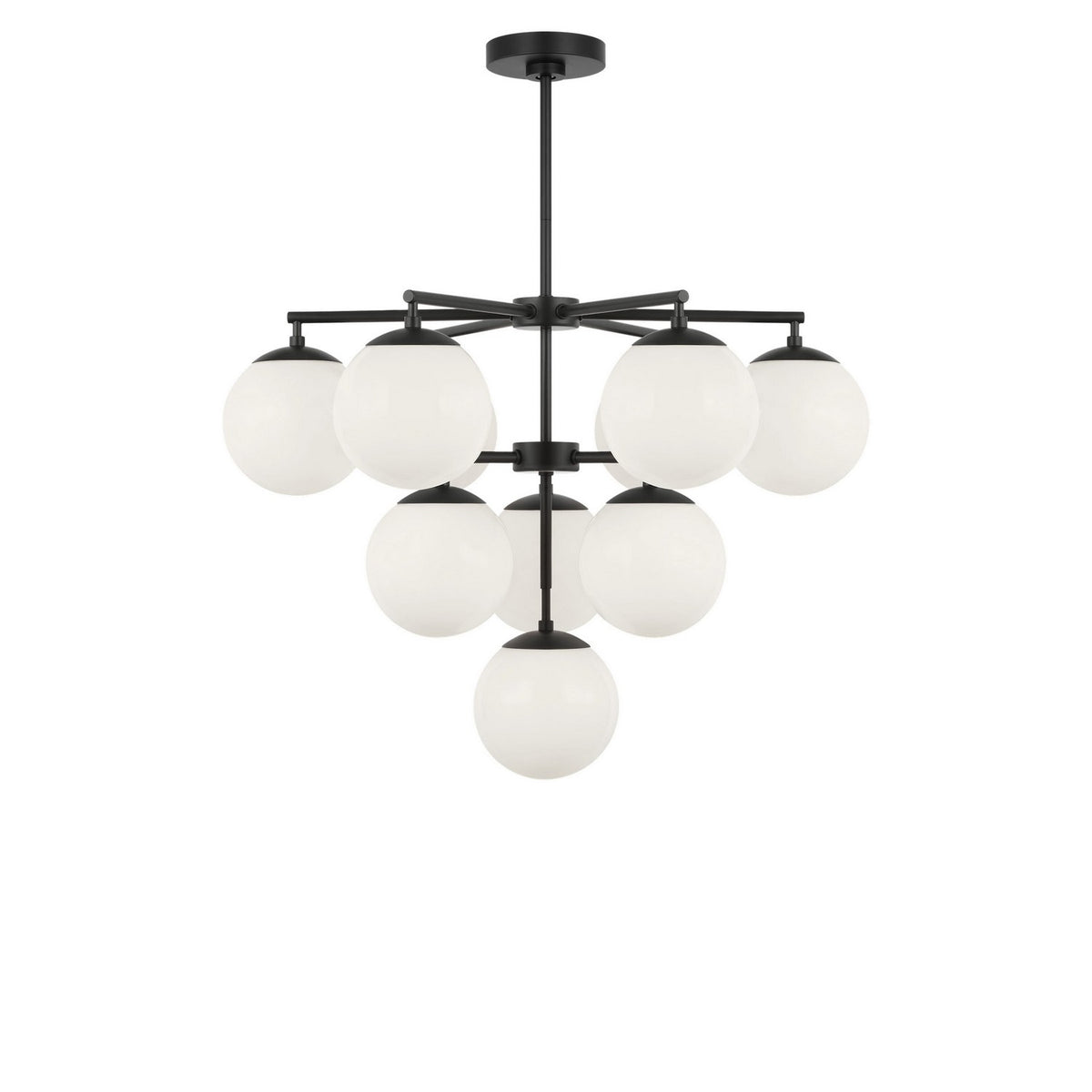 Nube Ten Light Chandelier in Midnight Black