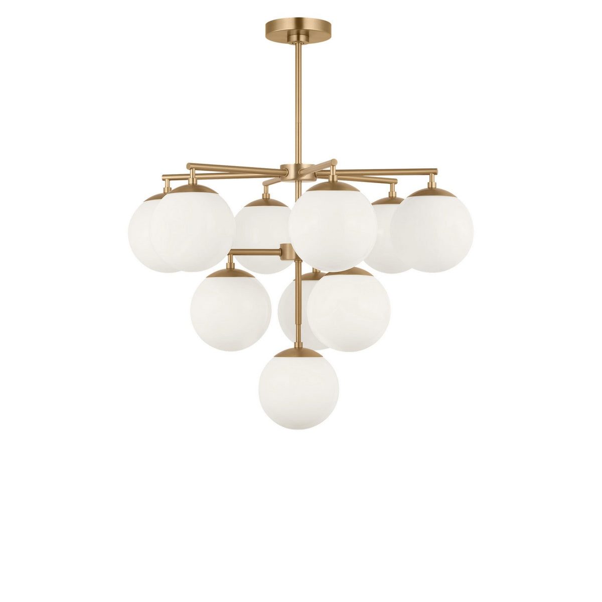 Nube Ten Light Chandelier in Satin Brass