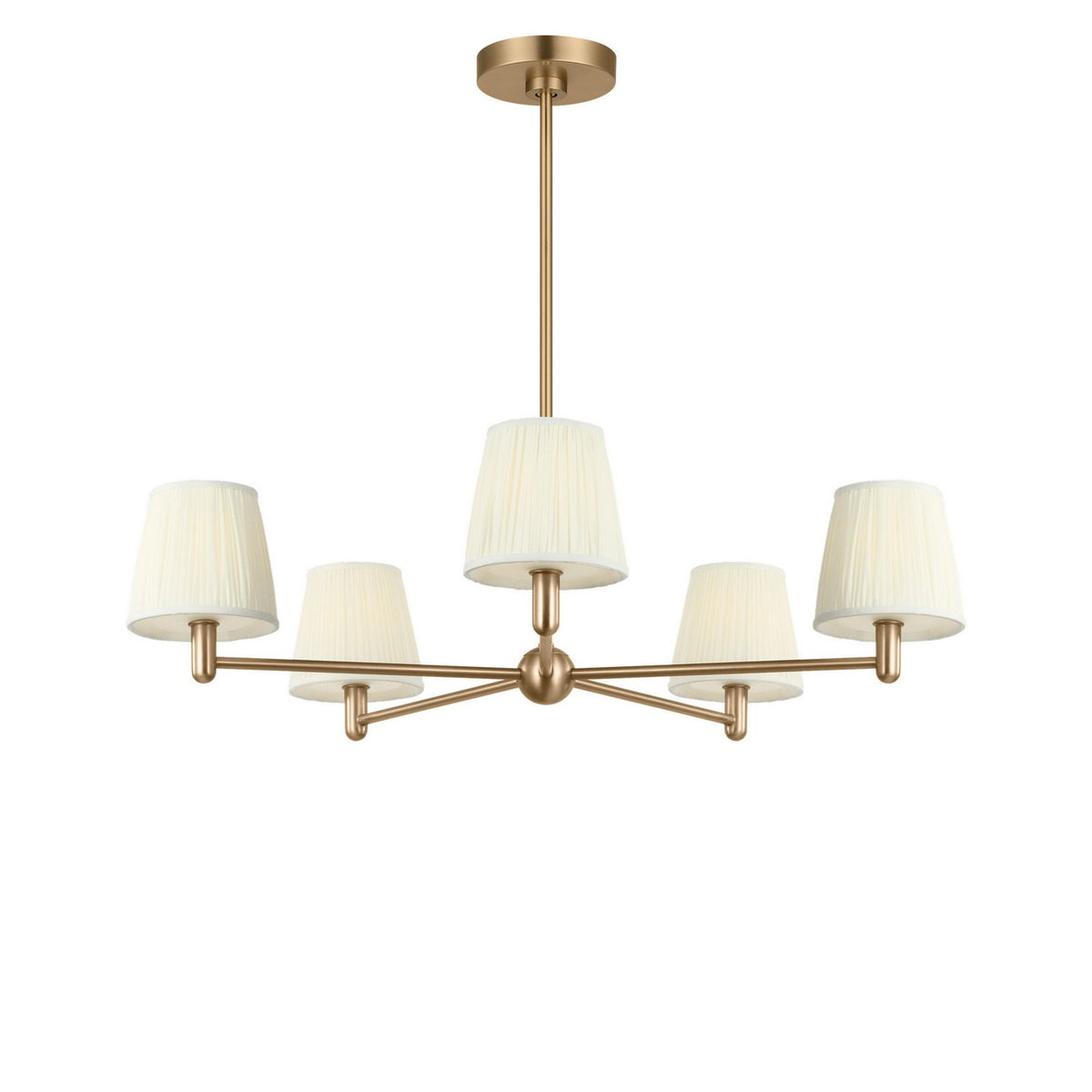 Vilera Five Light Chandelier in Satin Brass