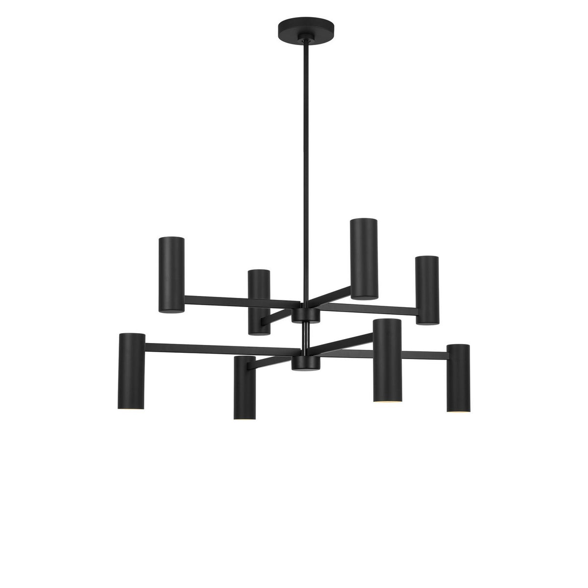 Zentro Eight Light Chandelier in Midnight Black