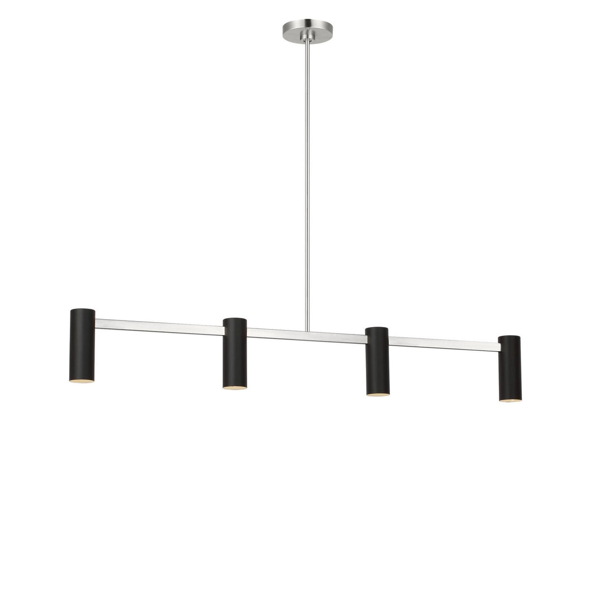 Zentro Four Light Linear Chandelier in Brushed Nickel