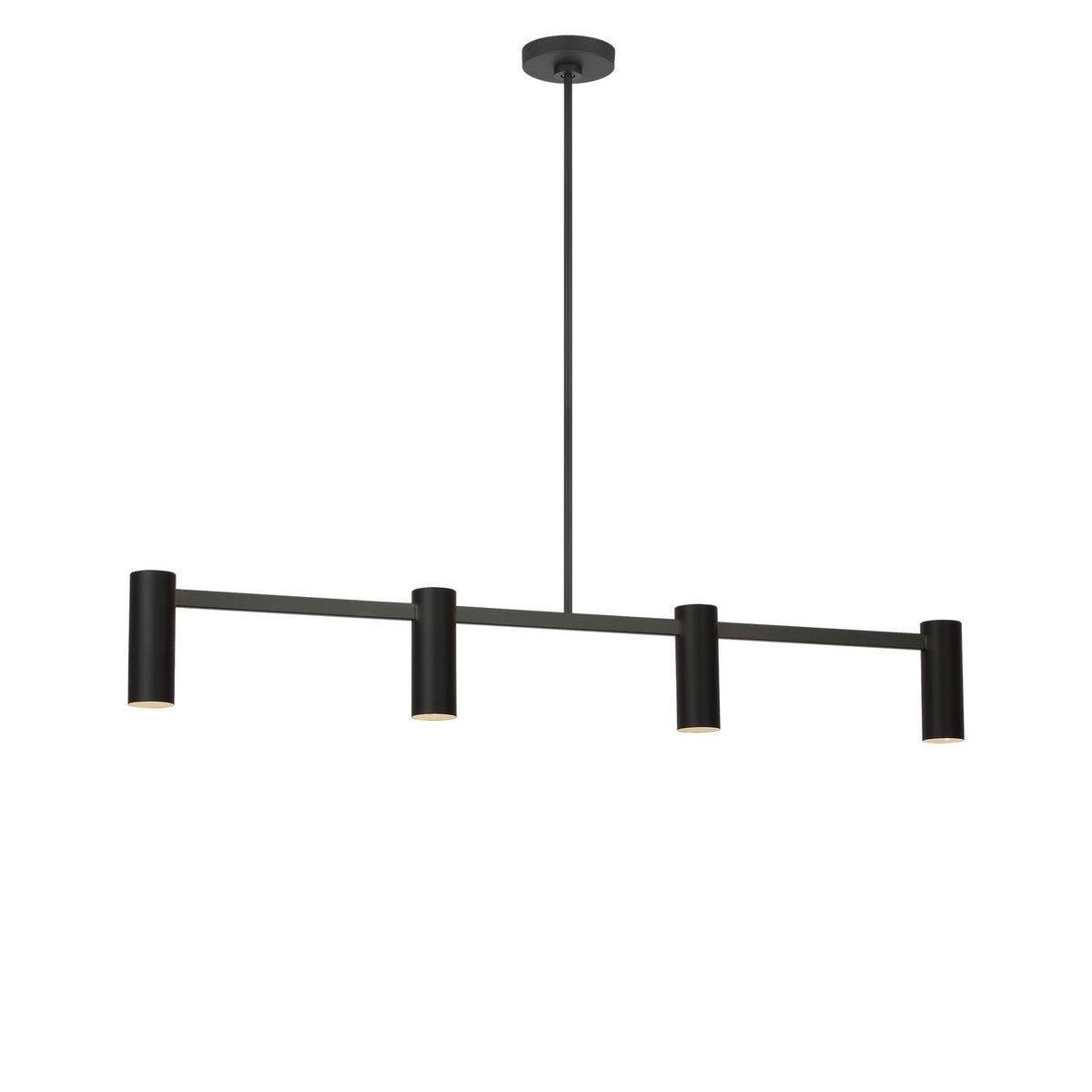 Zentro Four Light Linear Chandelier in Midnight Black
