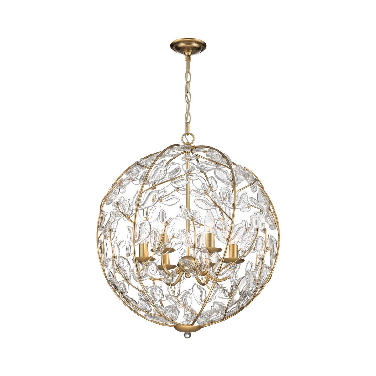 Bridget Six Light Chandelier in Soft Gold