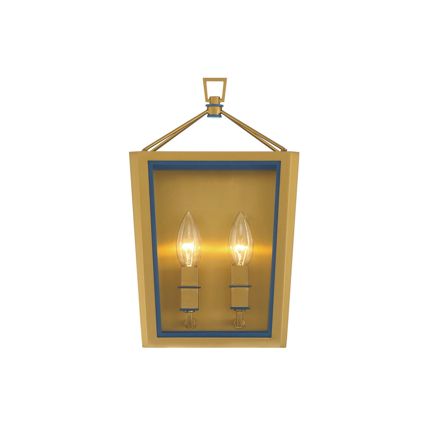 Herrick Two Light Wall Sconce in Luxe Gold + Navy