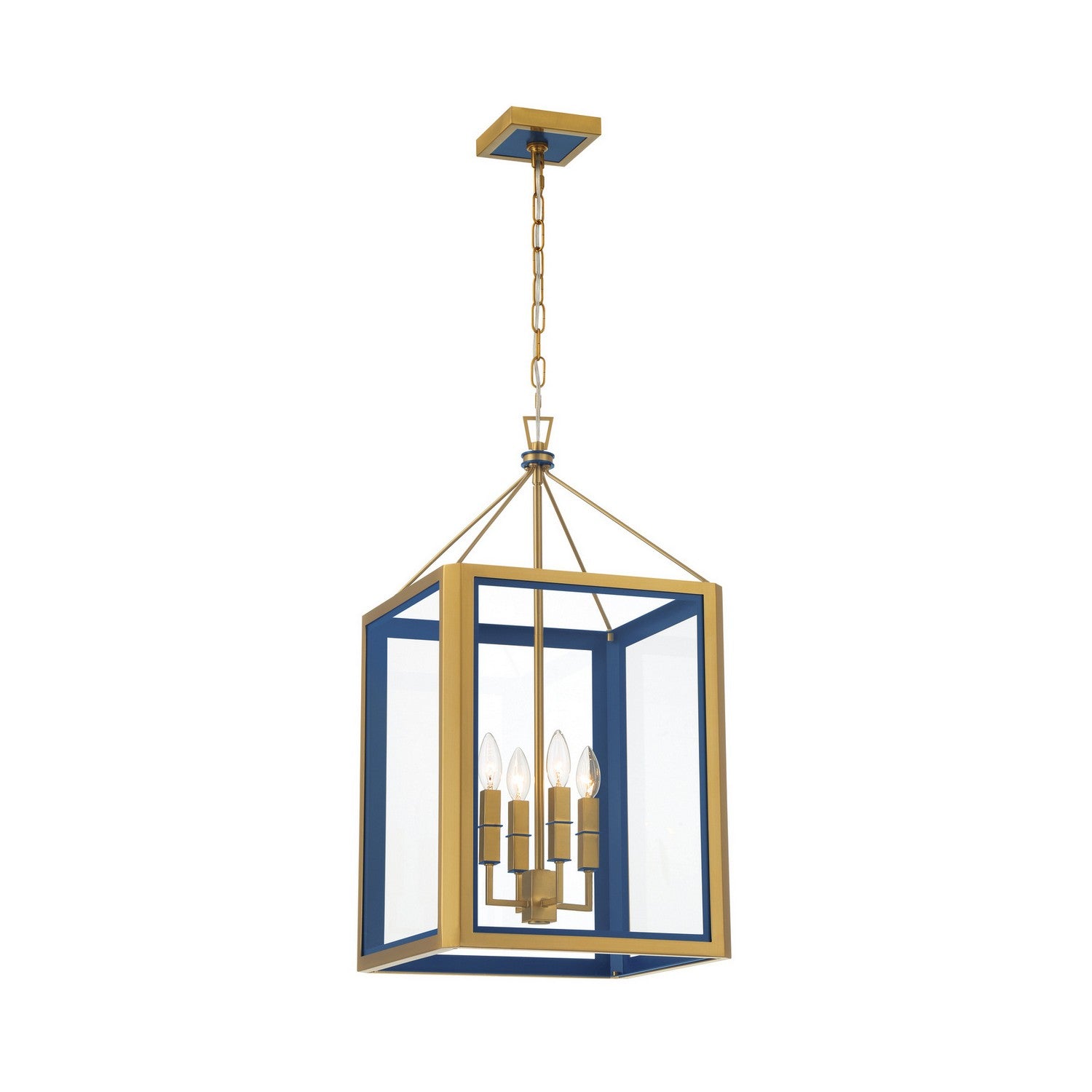 Herrick Four Light Chandelier in Luxe Gold + Navy