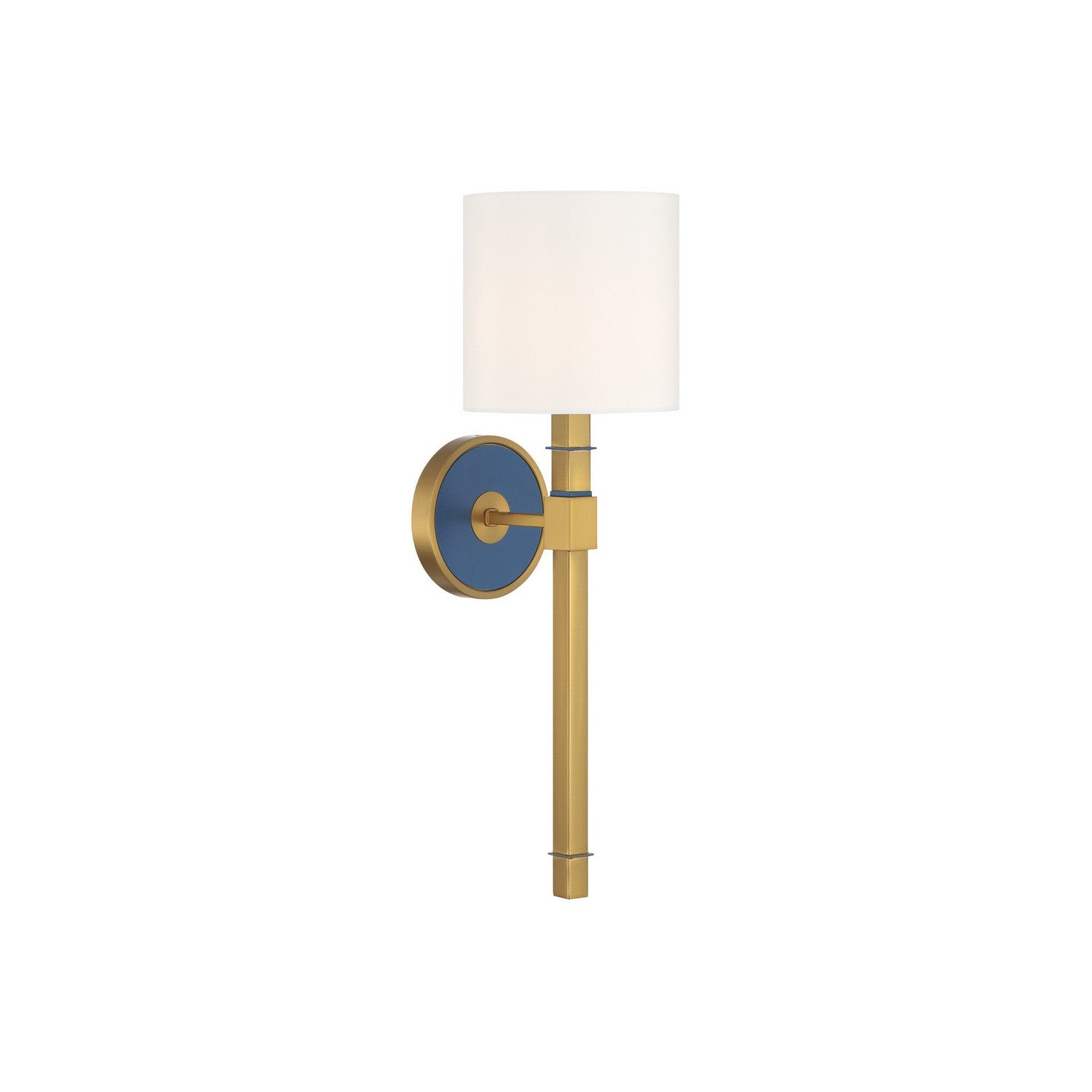Herrick One Light Wall Sconce in Luxe Gold + Navy