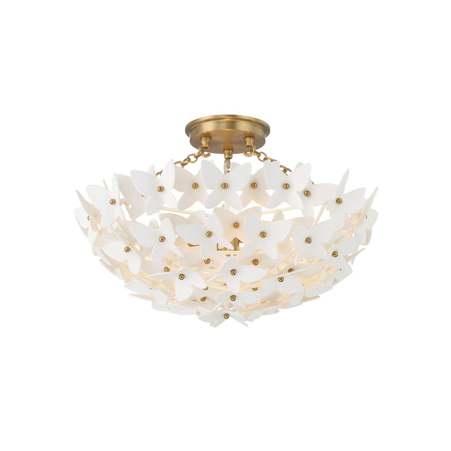 Killian Three Light Semi Flush Mount in Luxe Gold