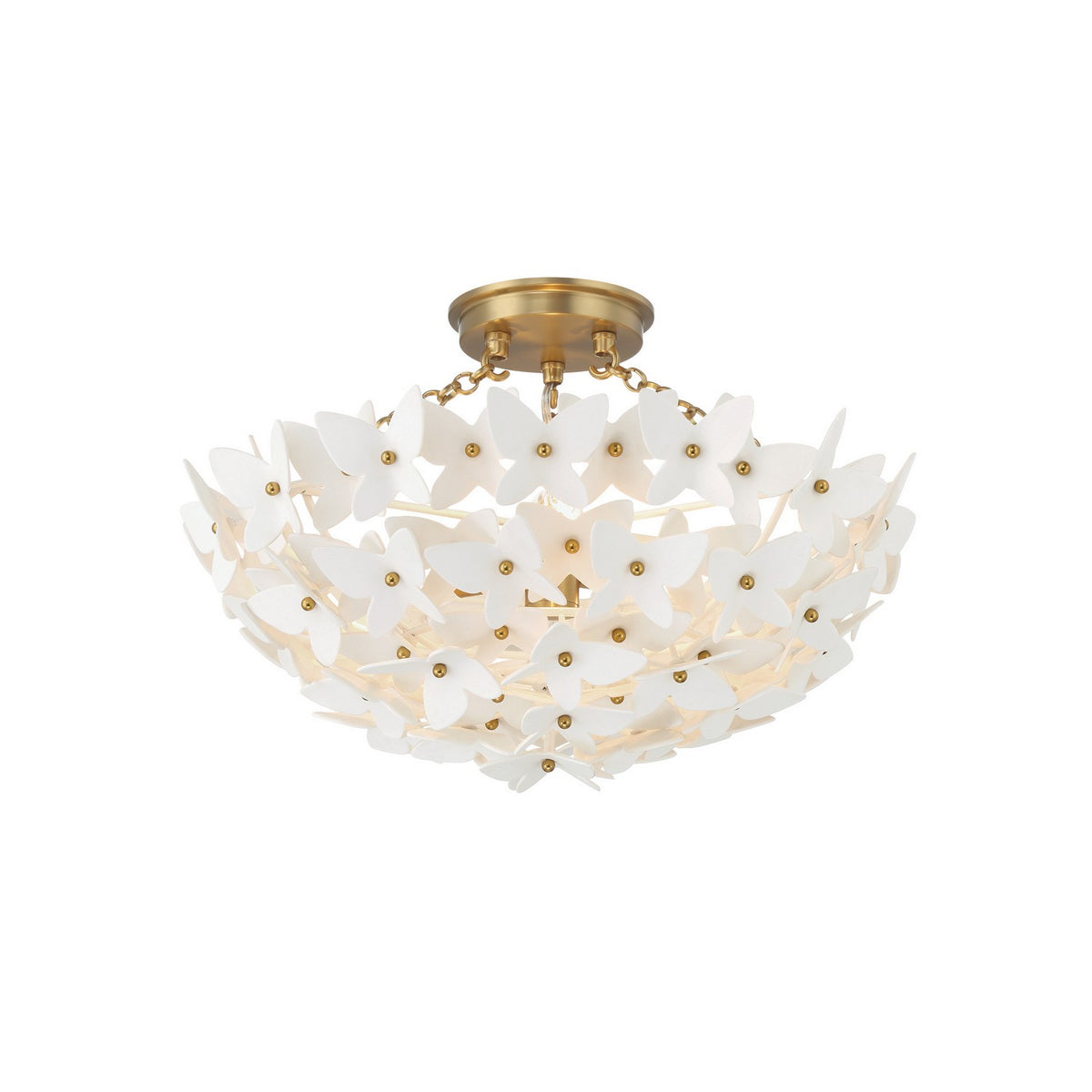 Killian Three Light Semi Flush Mount in Luxe Gold