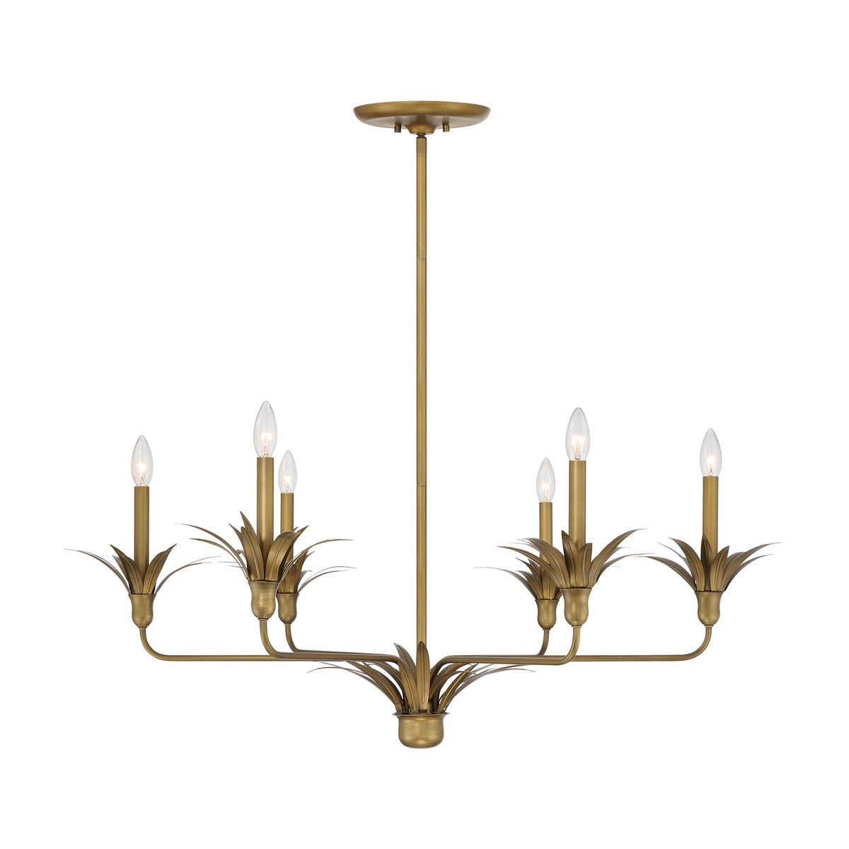 Lustre Strathmore à six lumières, finition patine antique