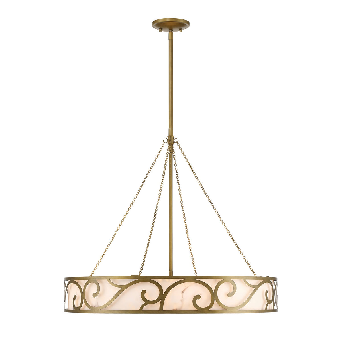 Lustre huit lumières Halstead finition patine antique