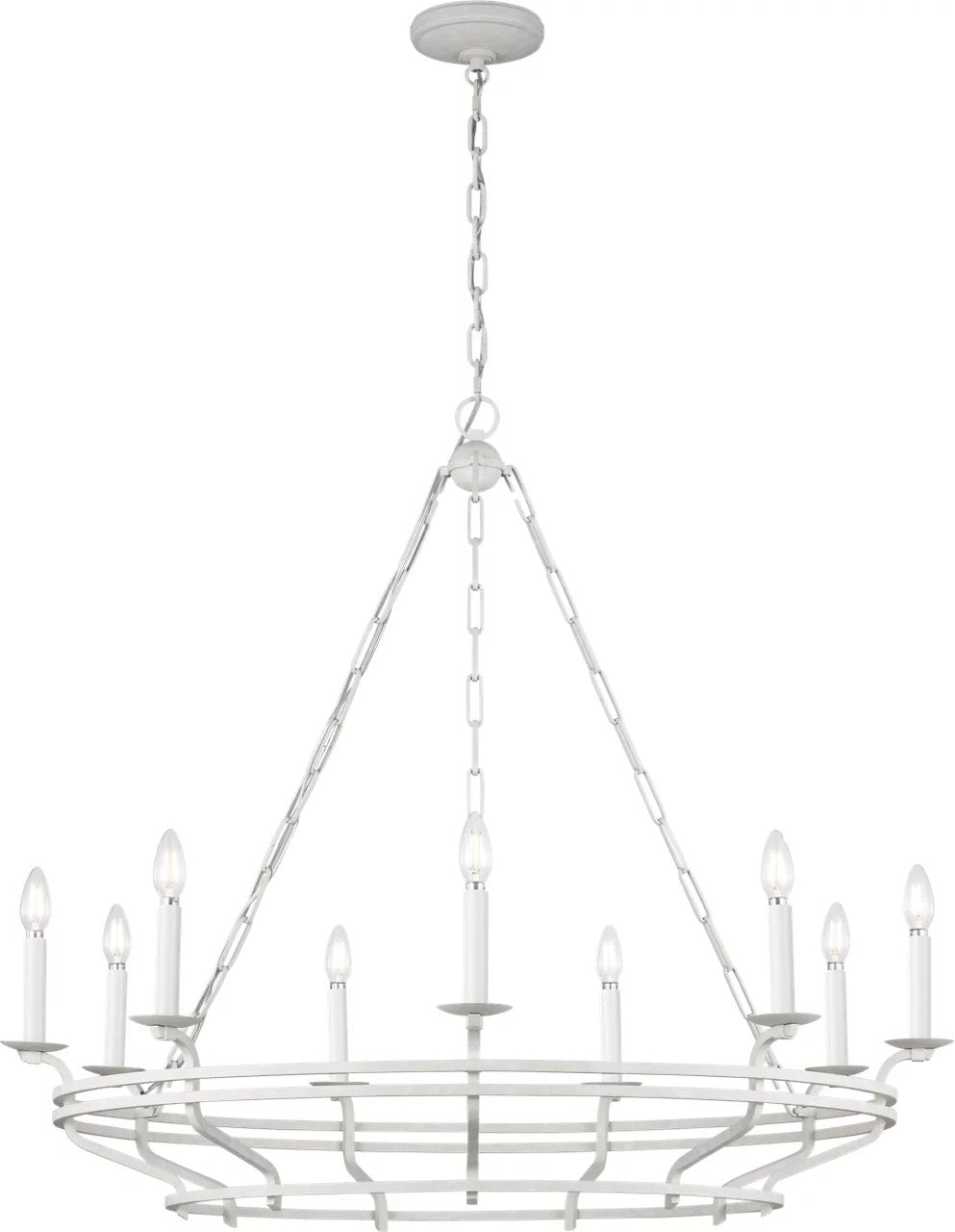 Brighton Nine Light Chandelier in Aged Pewter