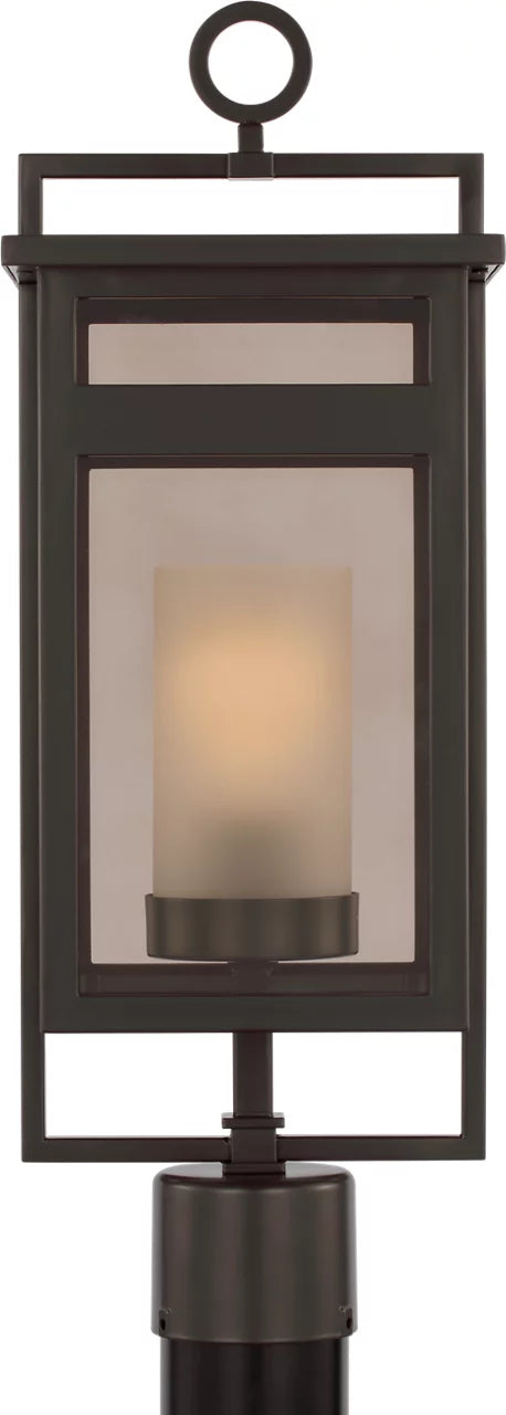 Fairhaven One Light Post Lantern in Truffle