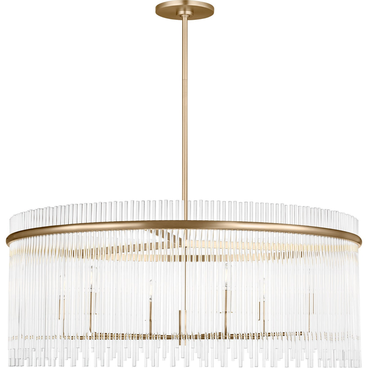 Finley Six Light Chandelier in Satin Brass