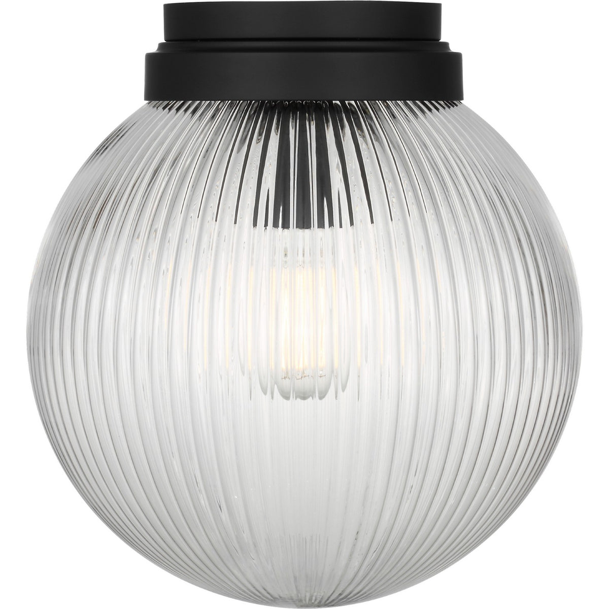 Preston One Light Flush Mount in Midnight Black