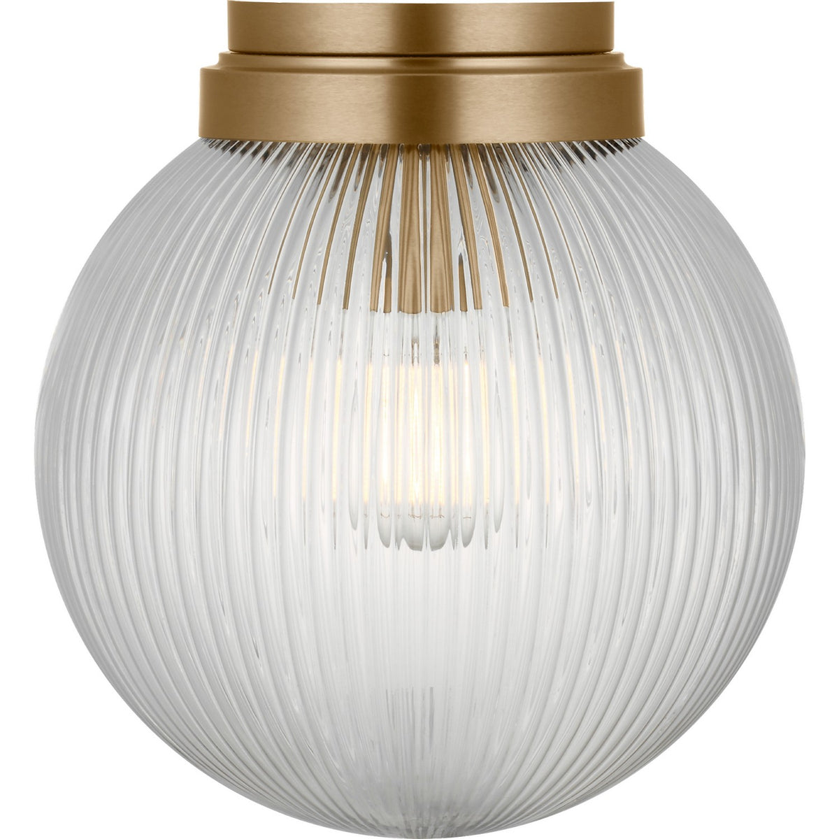Preston One Light Flush Mount in Satin Brass