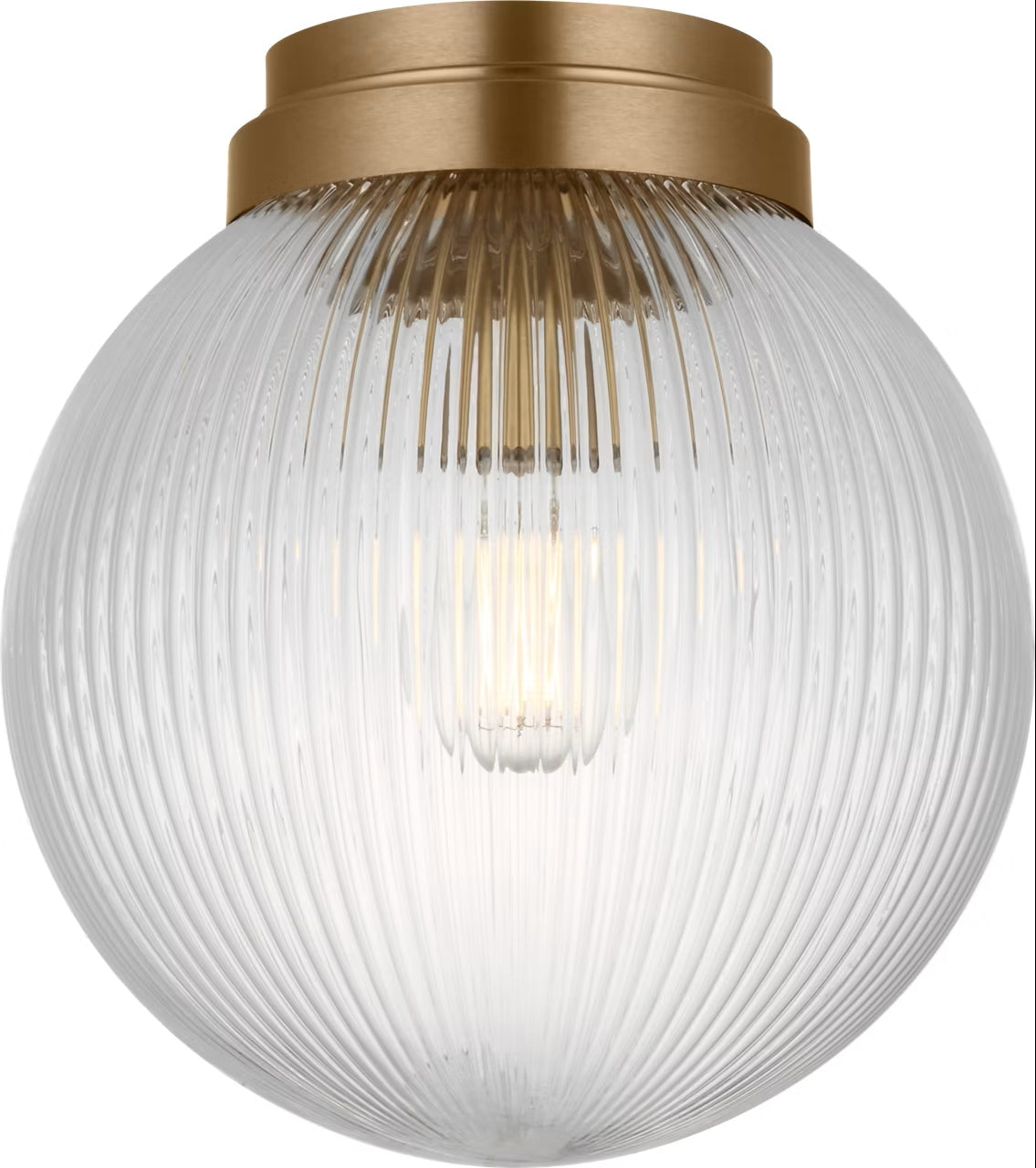 Preston One Light Flush Mount in Satin Brass