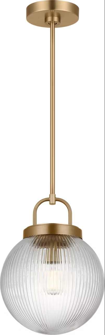 Preston One Light Pendant in Satin Brass