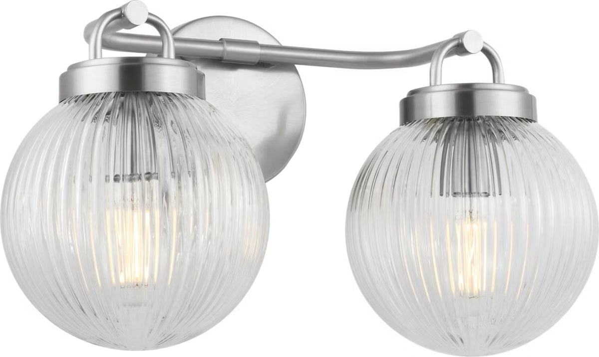 Preston Two Light Vanity in Brushed Nickel