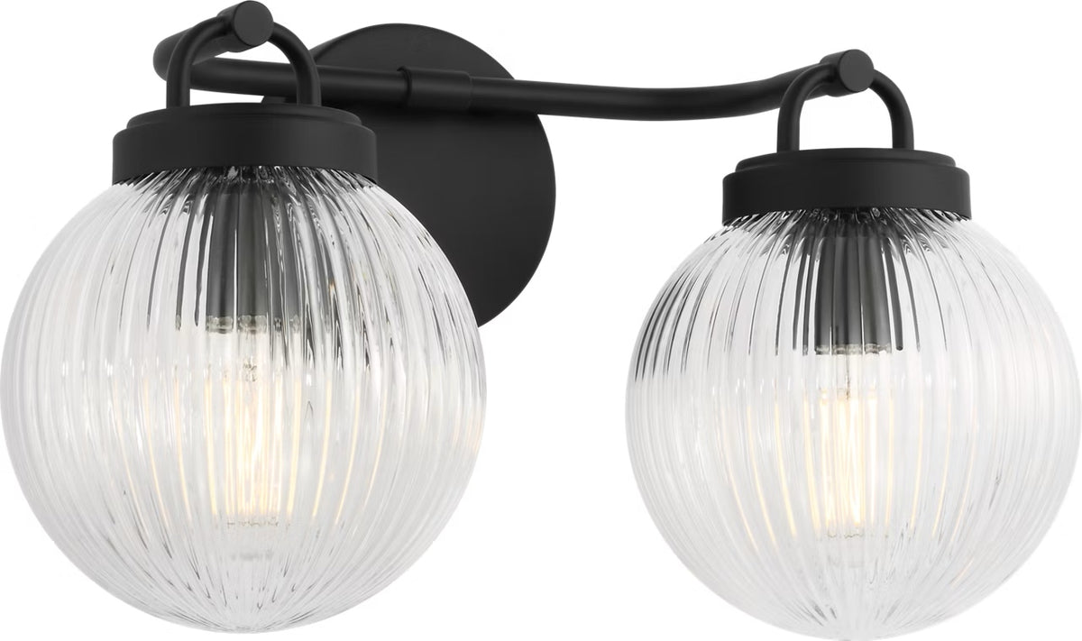 Preston Two Light Vanity in Midnight Black