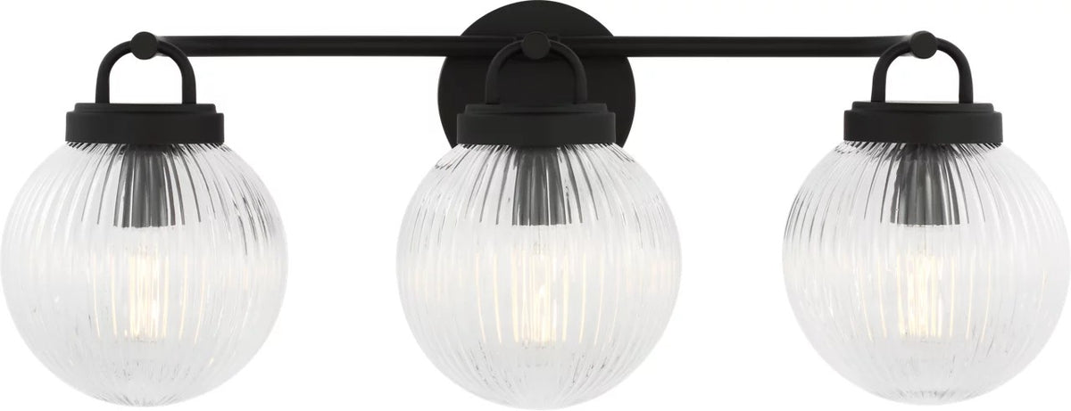 Preston Three Light Vanity in Midnight Black