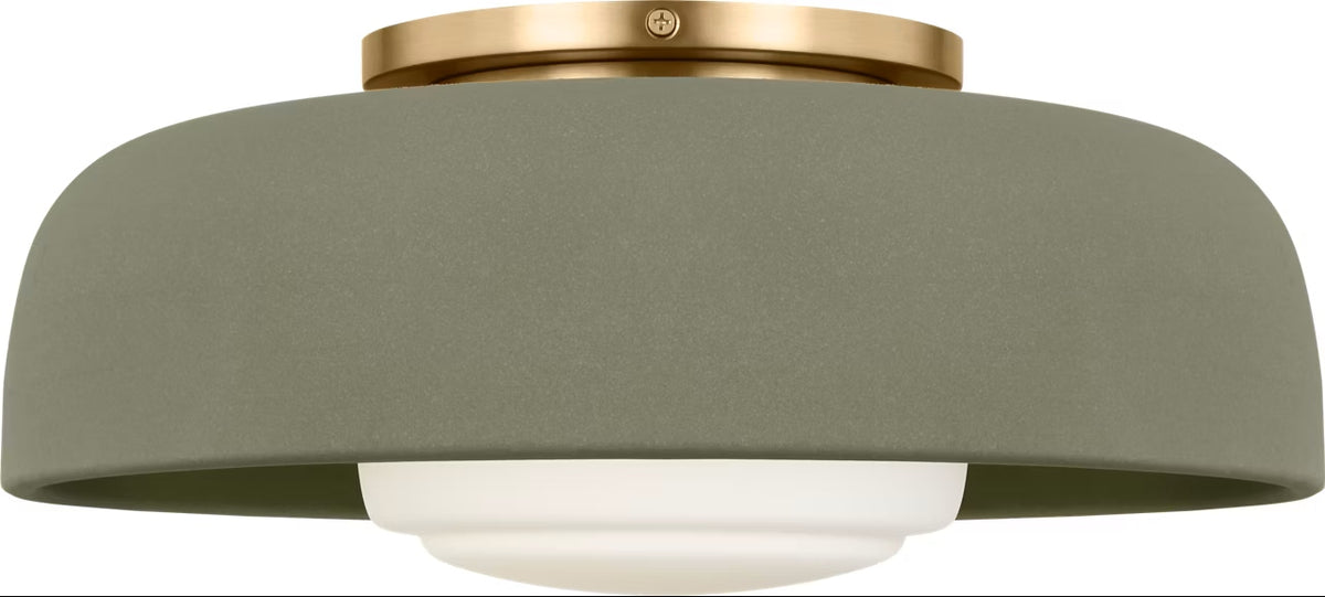 Liora One Light Flush Mount in Estate Brass