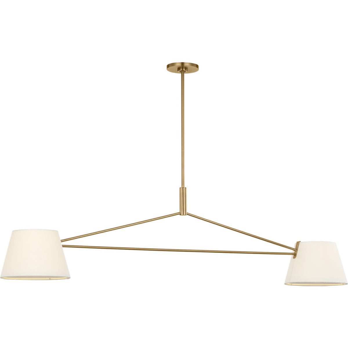 Hale Two Light Linear Chandelier in Estate Brass