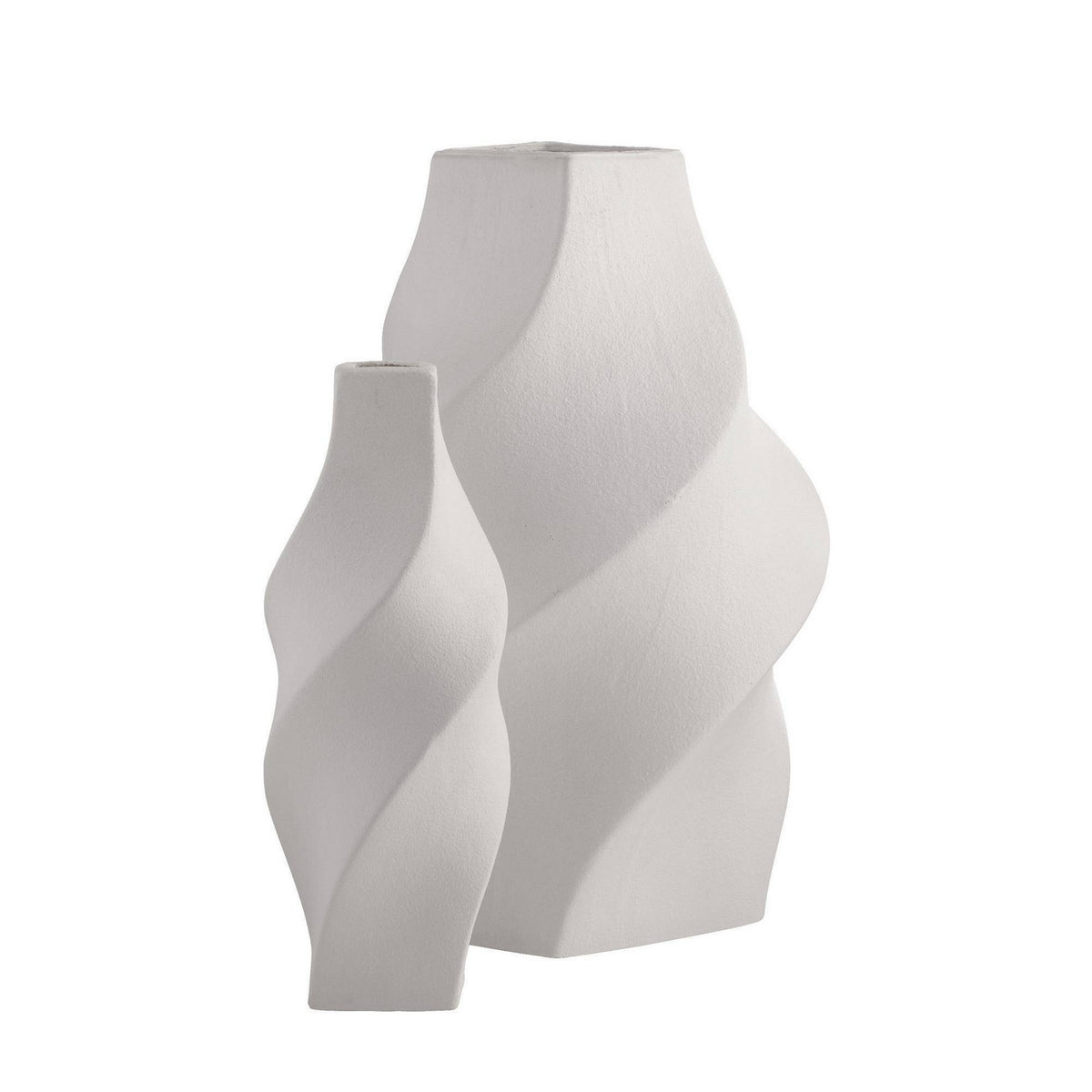 Scylla Vases, Set of 2 in Matte White