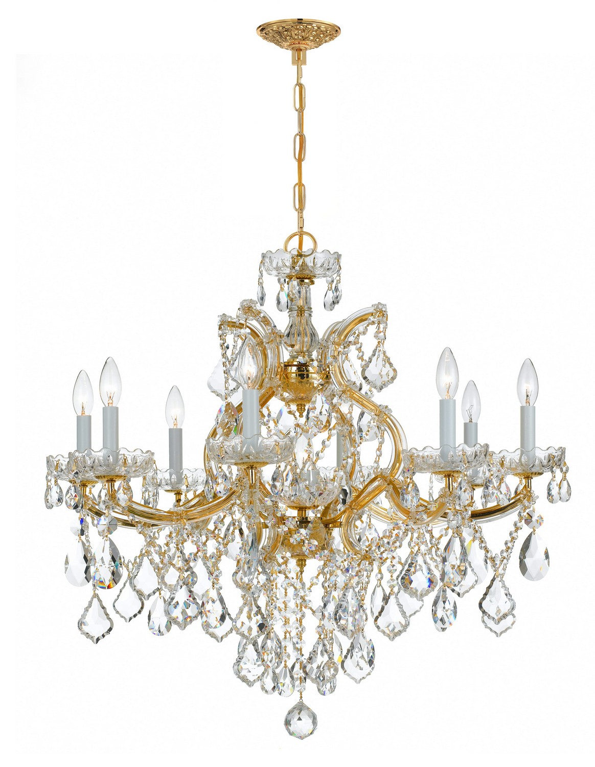 Maria Theresa Nine Light Chandelier in Gold