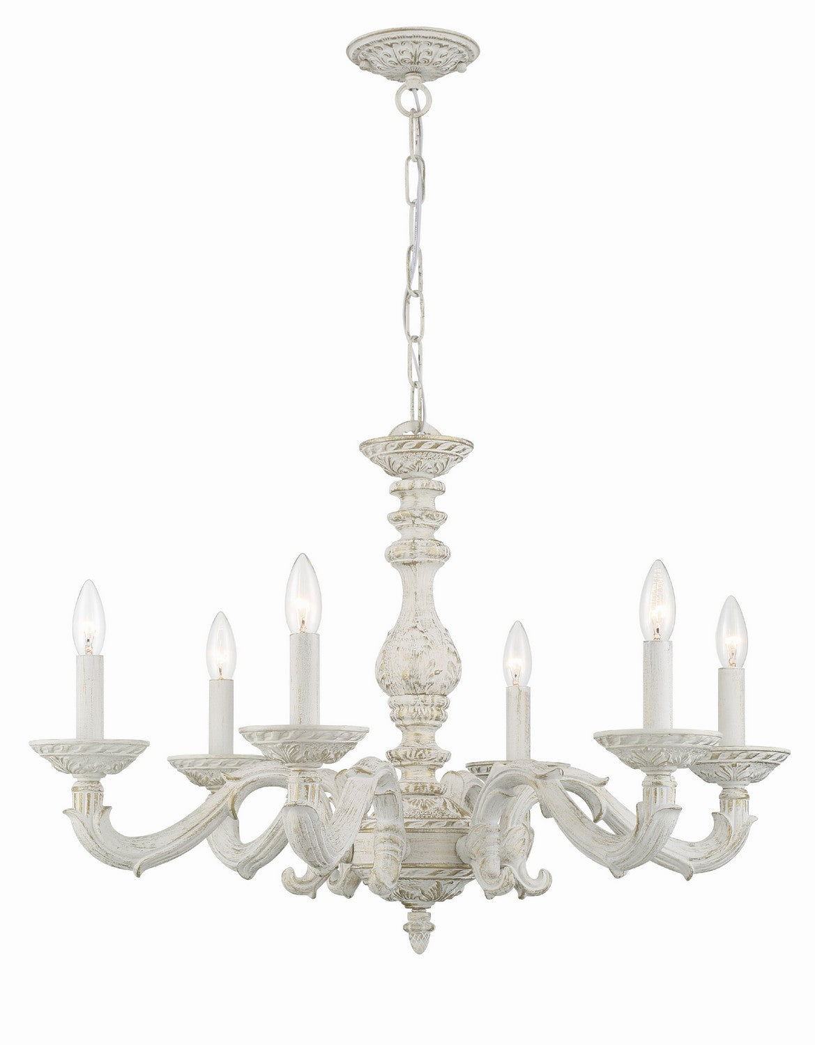 Paris Market Six Light Chandelier in Antique White