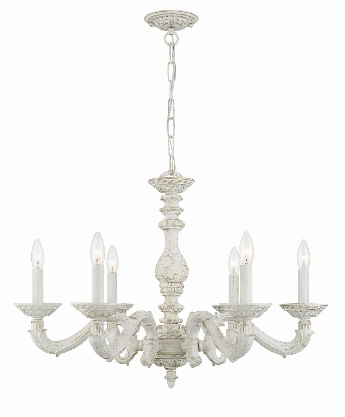 Paris Market Six Light Chandelier in Antique White
