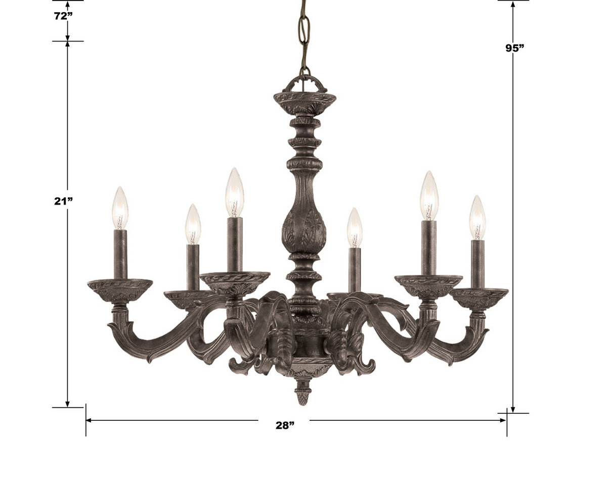 Paris Market Six Light Chandelier in Venetian Bronze
