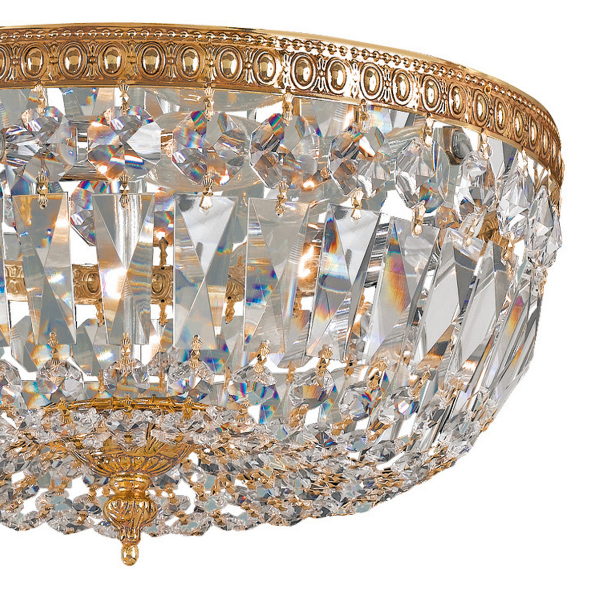 Waltham Three Light Flush Mount in Olde Brass