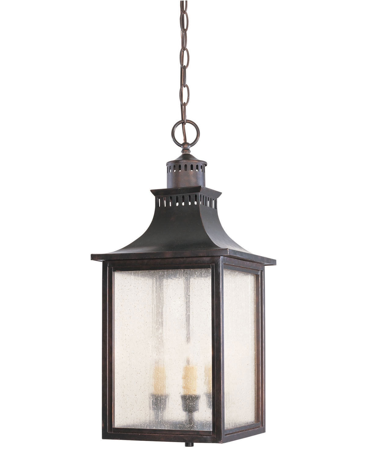 Monte Grande Three Light Hanging Lantern in English Bronze