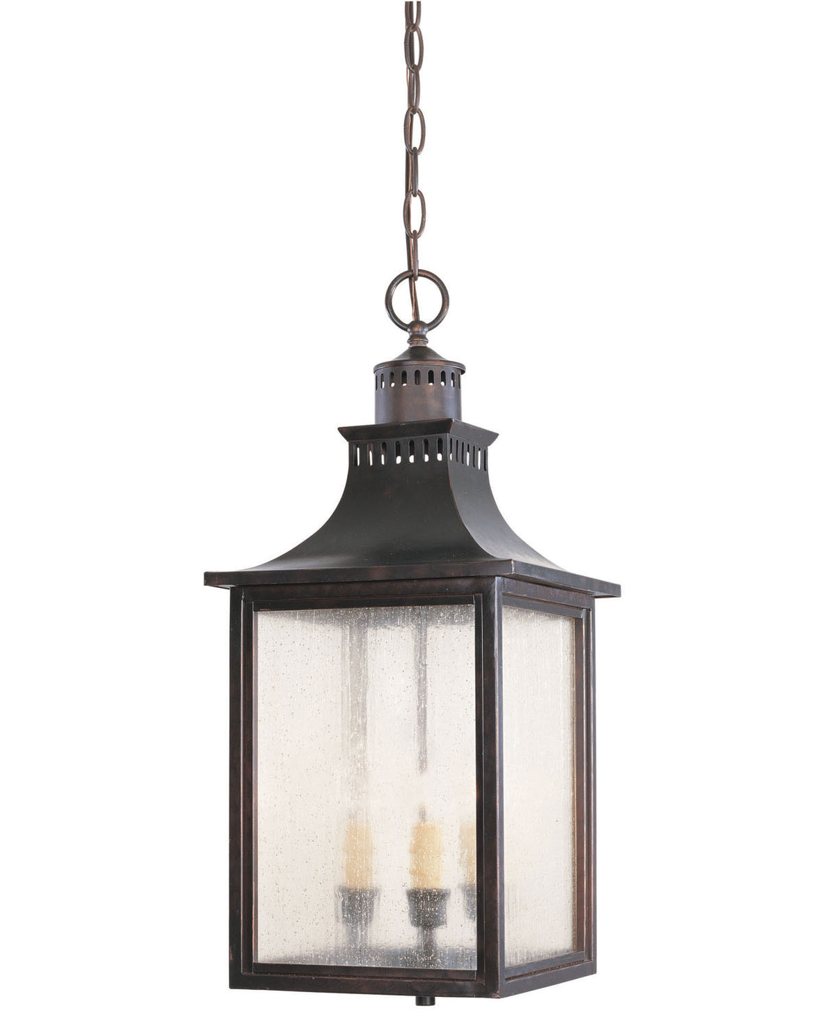 Monte Grande Three Light Hanging Lantern in English Bronze