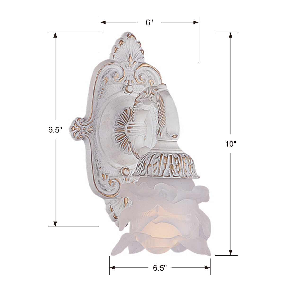 Mayfield One Light Wall Sconce in Antique White