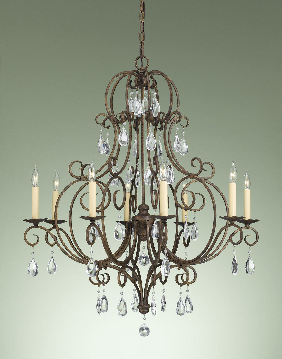 Chateau Eight Light Chandelier in Mocha Bronze