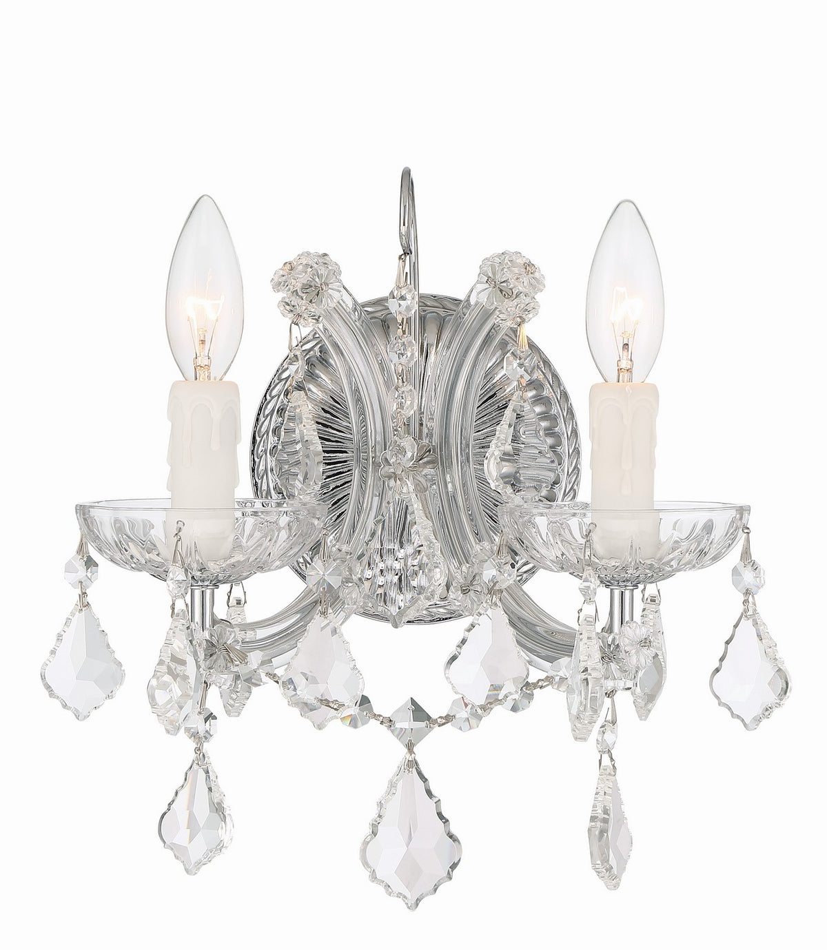 Maria Theresa Two Light Wall Sconce in Polished Chrome