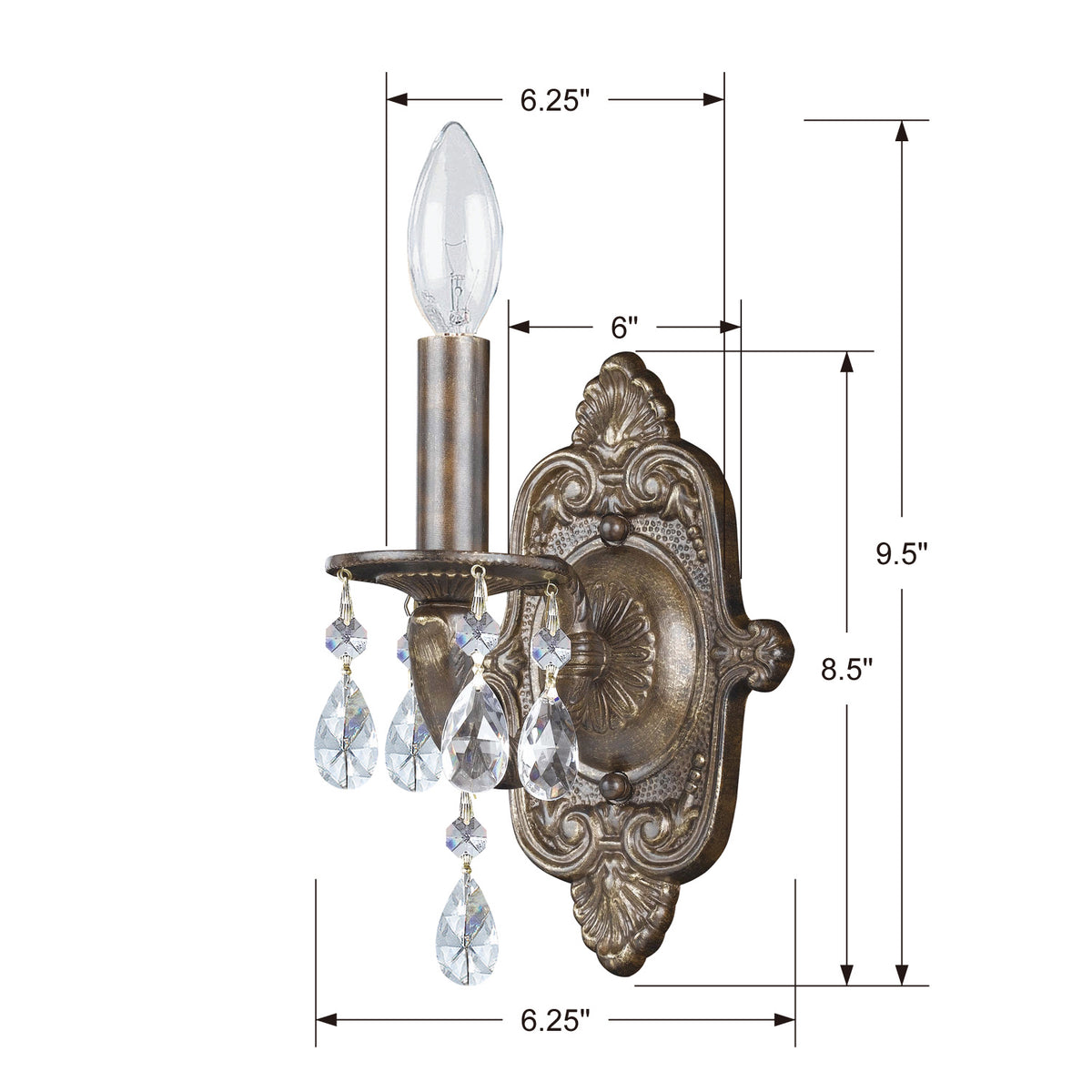 Paris Market One Light Wall Sconce in Venetian Bronze