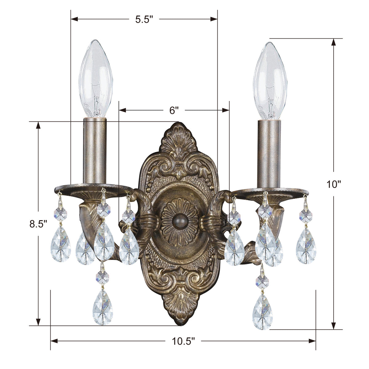 Paris Market Two Light Wall Sconce in Venetian Bronze