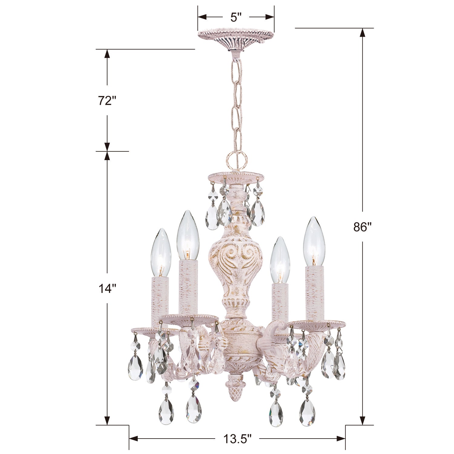 Paris Market Four Light Mini Chandelier