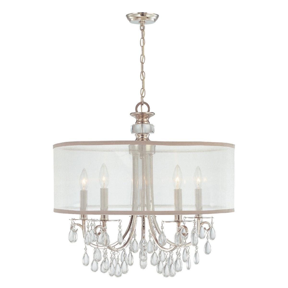 Hampton Five Light Chandelier in Polished Chrome