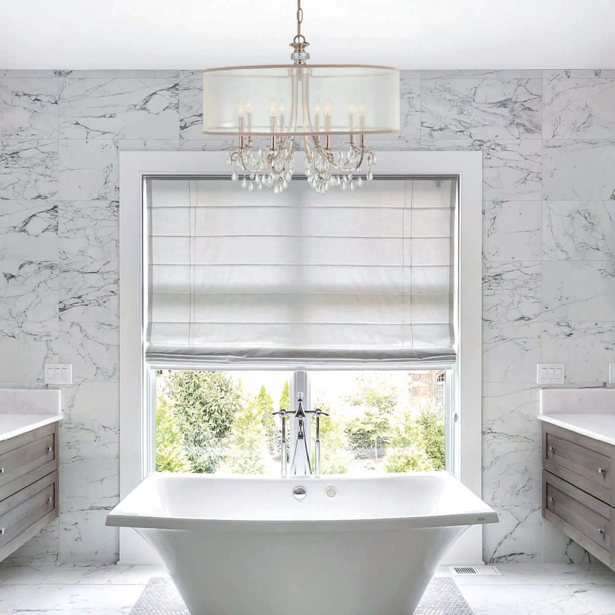 Hampton Eight Light Chandelier in Polished Chrome