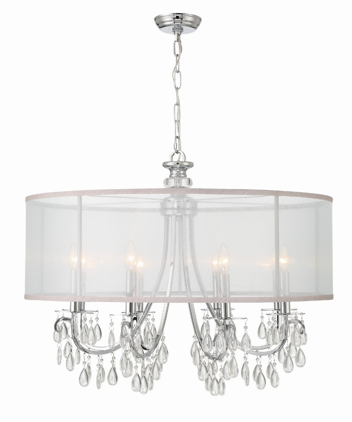 Hampton Eight Light Chandelier in Polished Chrome