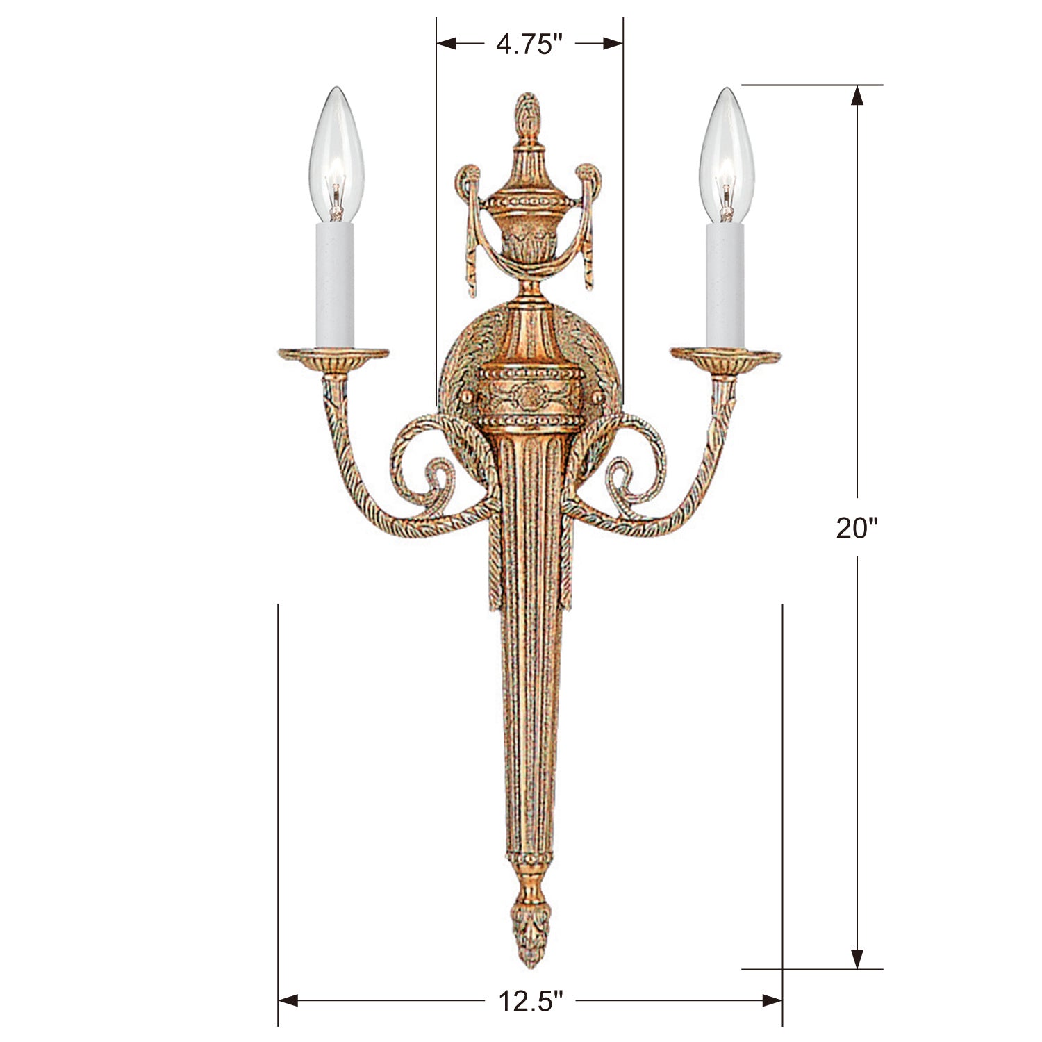 Loxley Two Light Wall Sconce in Matte Brass