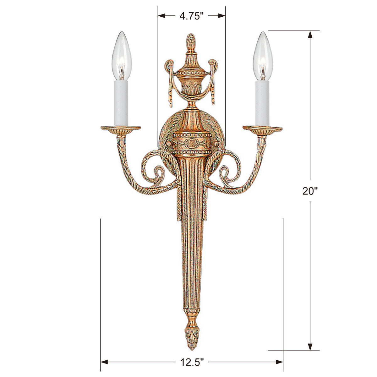Loxley Two Light Wall Sconce in Matte Brass