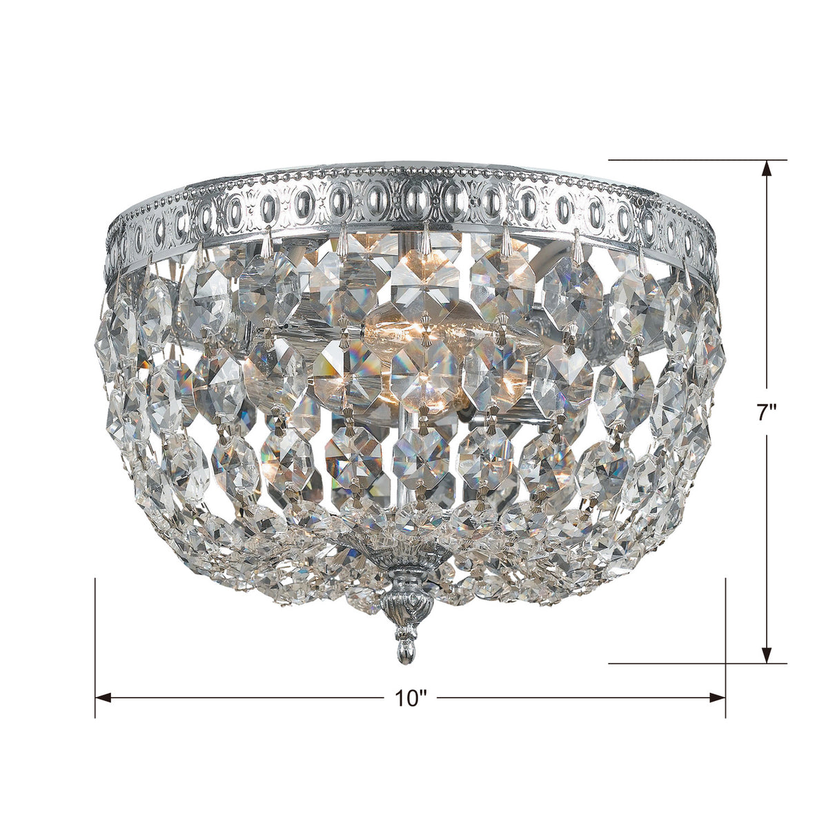 Waltham Two Light Flush Mount in Polished Chrome