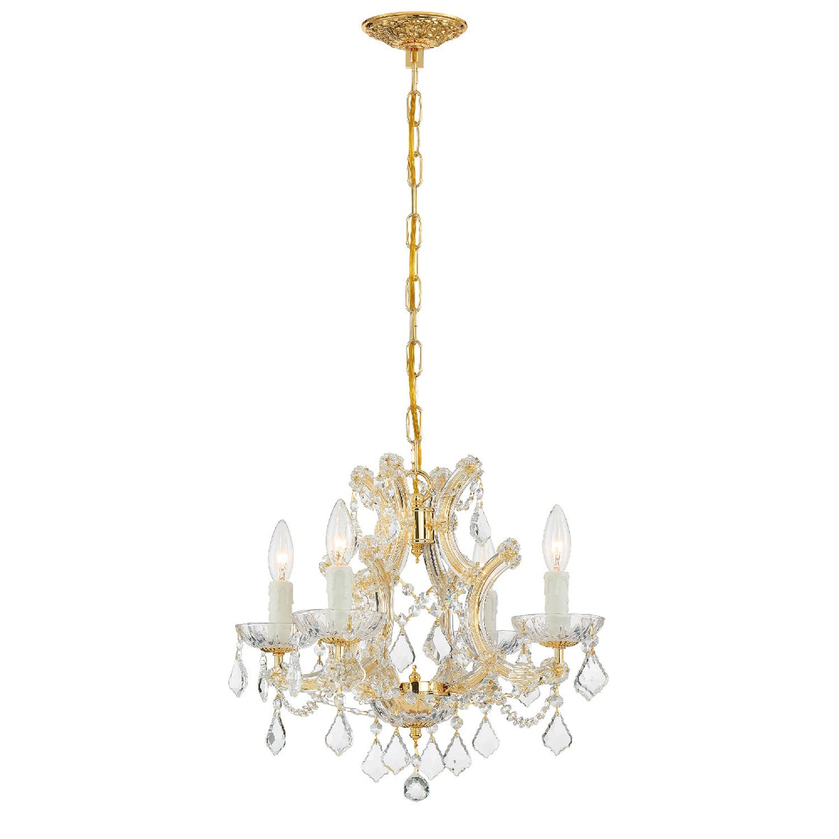 Maria Theresa Four Light Mini Chandelier in Gold